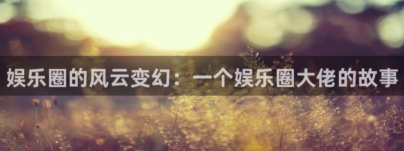 U8国际4平台：娱乐圈的风云变幻：一个娱乐圈大佬的故事